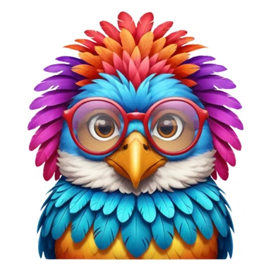 cool colorful bird with glassess sticker