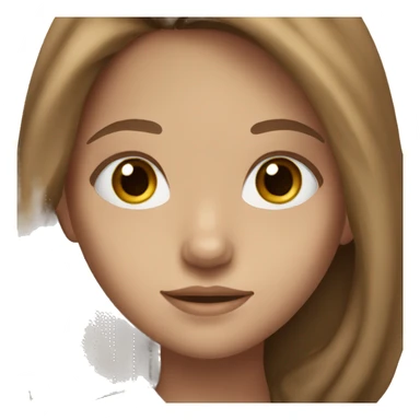 girl with long brown hair, light skin, blue eyes  sticker