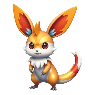 Colorful Shiny Exotic Victini-Salandit-Minccino-Emolga-Fakémon-hybrid-creature (full body)  sticker