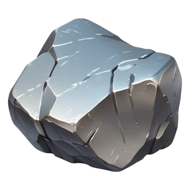 Cinematic Realistic Nickel Ore, Bright and shiny, with a rough, metallic surface reflecting light in soft, gleaming waves. The metal has a subtle luster and is both sturdy and raw in its form. Soft glowing outline, capturing the essence of durability and modern elegance in raw nickel ore. sticker