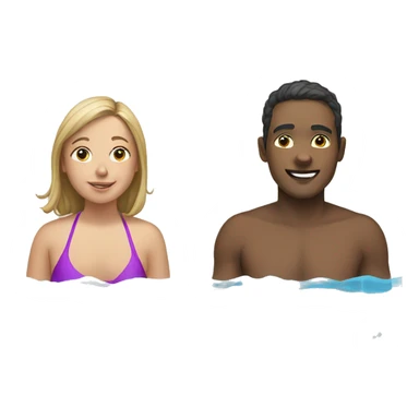 Swimming lessons kid and adult woman  sticker