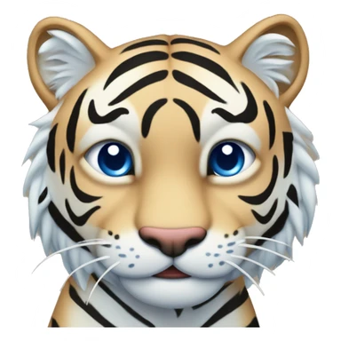 creame un tigre con rayas azul saltando a la derecha sticker