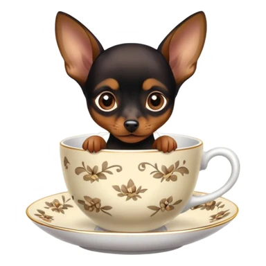 Min pin in a teacup  sticker