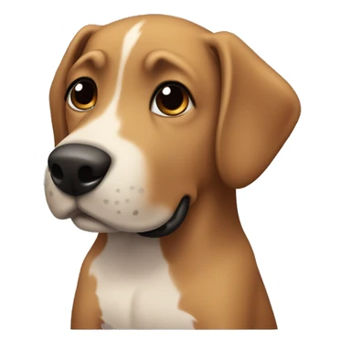 Dog with black muzzle brown body sitting  sticker