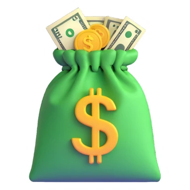 saco de dinheiro com cifrão sticker