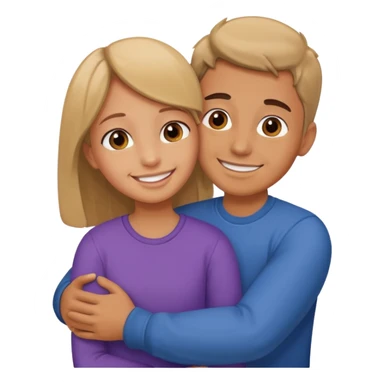  un homme serre sa sœur dans ses bras sticker