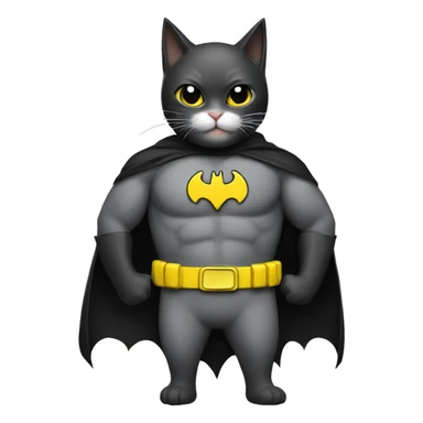 Cat dress as batman with banana symbol sticker