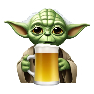 Yoda drinking beer sticker