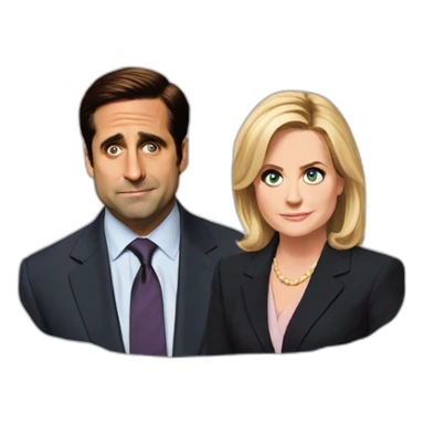 Michael Scott and Leslie Knope portrait sticker