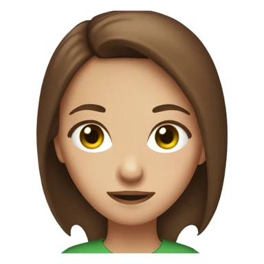 girl with brown hair and green eyes and red devil horns sticker