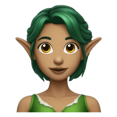 elf girl with dark hair sticker