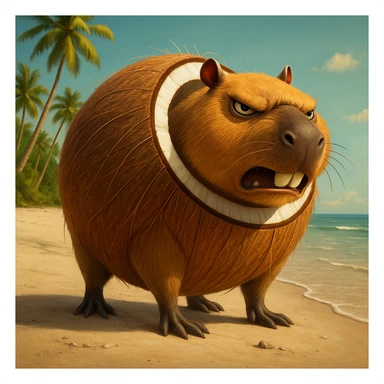 Edit the character in the reference image to have an angry expression, keeping the original style, outfit, and colors exactly as in the reference image. sticker