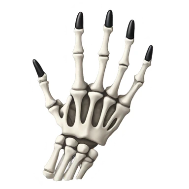 skeleton hand with long black nails sticker