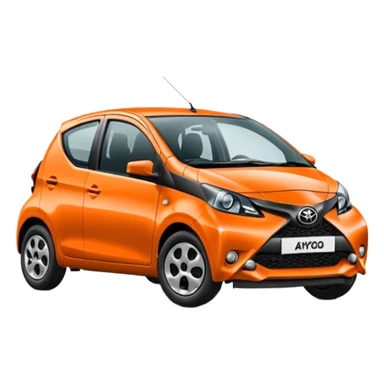 Make an emoji of an orange Toyota aygo that says “when I grow up I want to be a ŠKODA” sticker