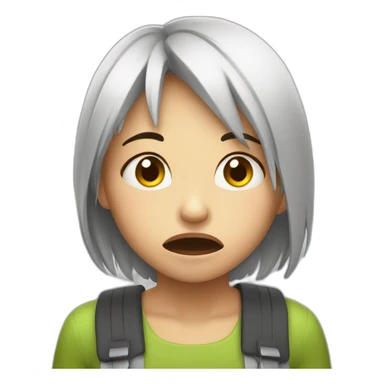 Girl is crying because she is hungry  sticker