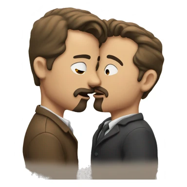 2 men kissing  sticker