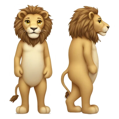 whole body of lion in jellycat style (standing and two sides) sticker