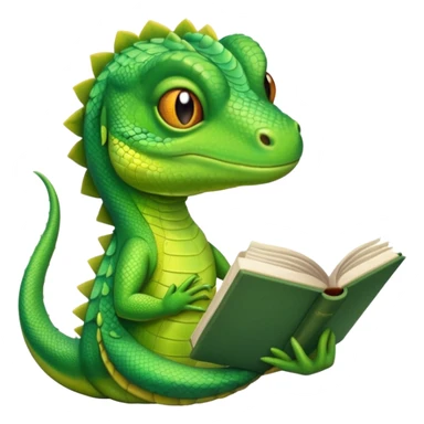 kitap okuyan kertenkele sticker