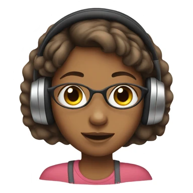 Girl wearing headphones  sticker