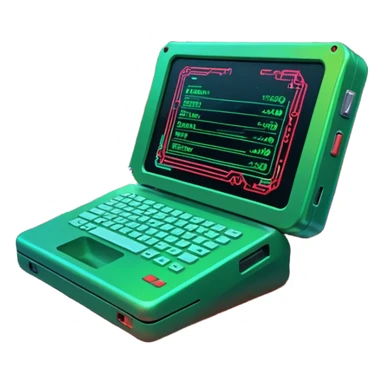 A sleek digital terminal with a holographic interface showing files being uploaded, data packets represented as trash icons, the screen glitching and exploding with red error symbols, tech dystopia vibes, neon greens and reds, circuit patterns in background --v 5 --ar 3:2 --style sci-fi --chaos 30 sticker