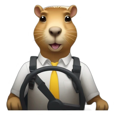 capybara works in taxi support service sticker