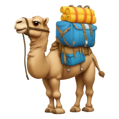 camel with a backpack sticker