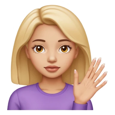 a girl with nails emoji face only sticker