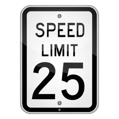 Speed limit 25 sticker
