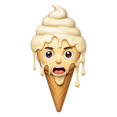 mad face with ice cream cone sticker