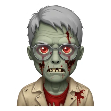 Zombie with glasses more visible glasses, some difference between zombie and glasseslasses  sticker