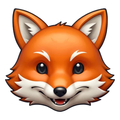 pixel grinning fox hacker logo sticker