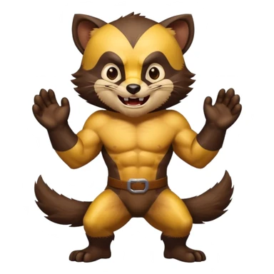 Happy but fierce Wolverine (the animal not the superhero at all) full body sticker