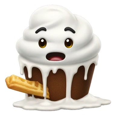 Fantôme qui mange une glace à la vanille sticker