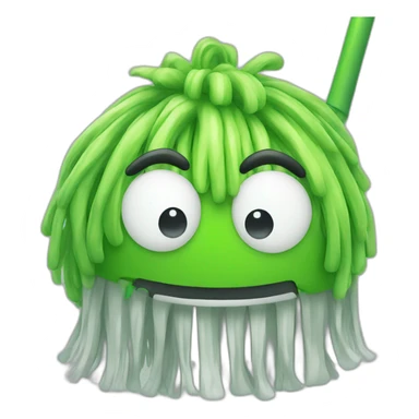 happy mop green face sticker
