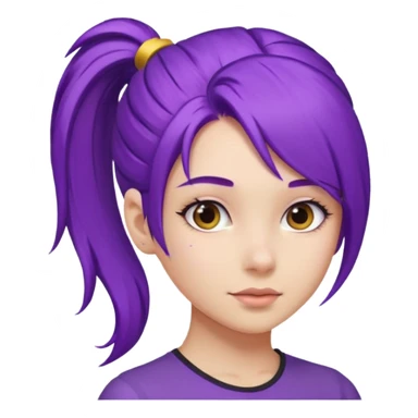 Girl with purple hair with a ponytail  sticker