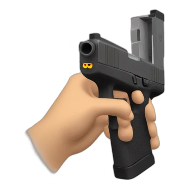 Emoji whit a Glock 17 on the hand sticker