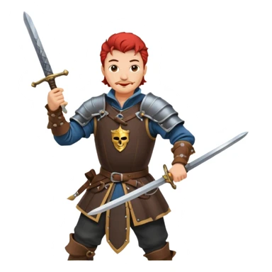 landsknecht swinging a large two handed sword sticker