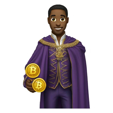 Prince holding Bitcoin sticker