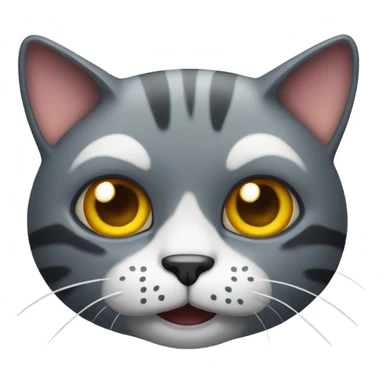 A cat with a very scary face sticker