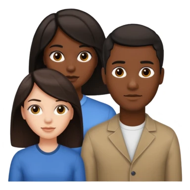 Black man short hair and white woman with long brown hair sticker