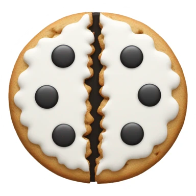 Half black and half white cookie  sticker
