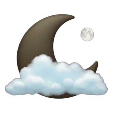 Crescent Moon on top of cloud sticker