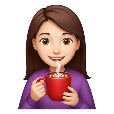 Winter girl drinks chocolate sticker