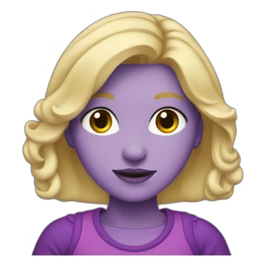 blonde girl with purble outfit sticker
