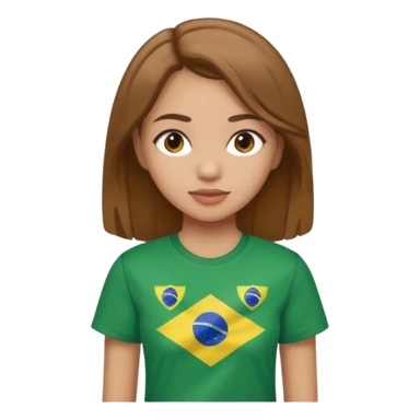 Ragazza castana con pelle bianca e maglietta del Brasile  sticker