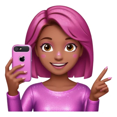glitter pink girl naughty selfie sticker