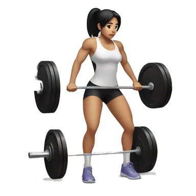 Woman with black hair doing deadlift sticker