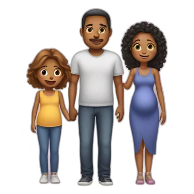 niece with uncle and pregnant aunt sticker