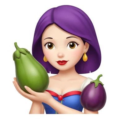 Snow white with eggplant sticker