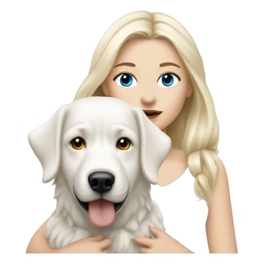 blonde girl with blue eyes with a West Highland white dog sticker